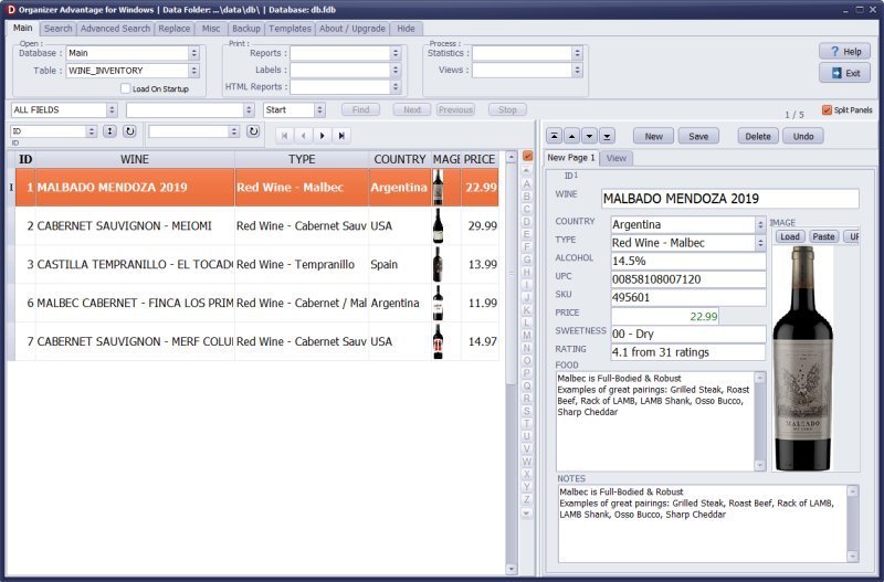 Wine Inventory Software for Windows PCs